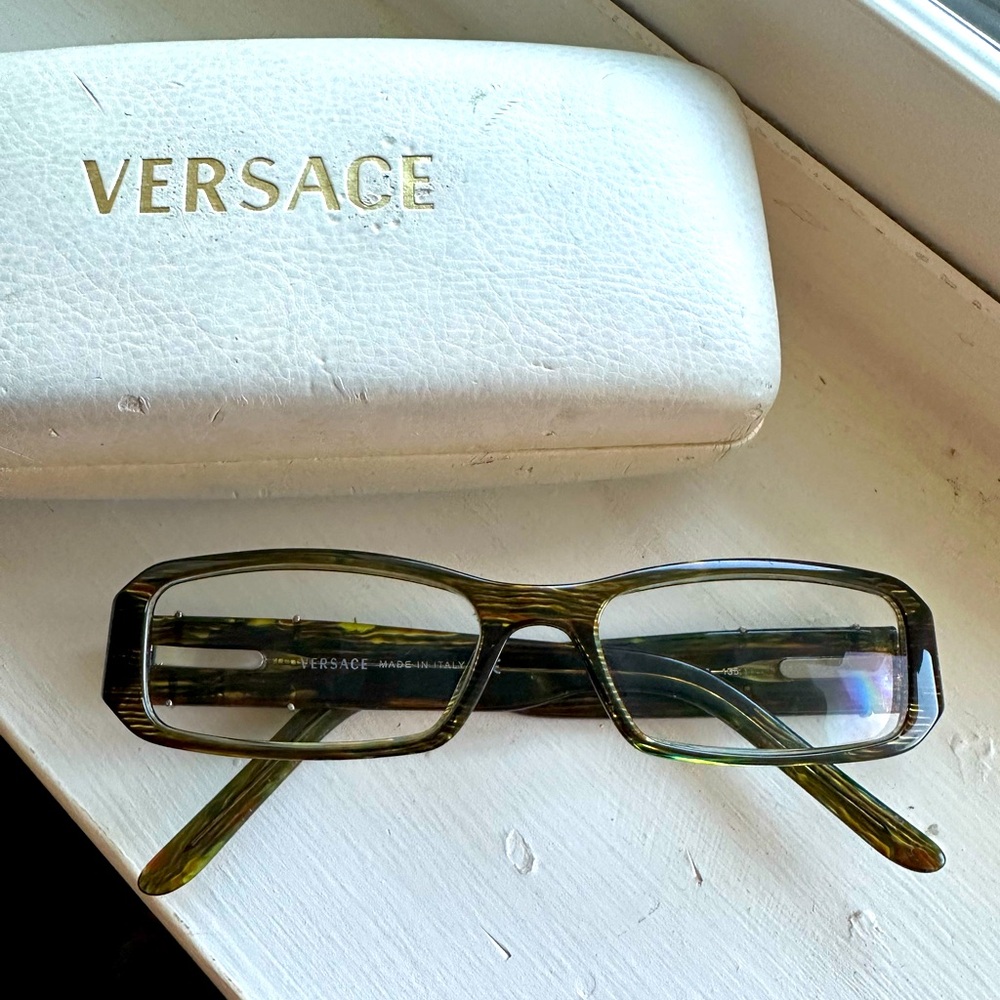 Versace Tortoise Rectangular Glasses - image 2